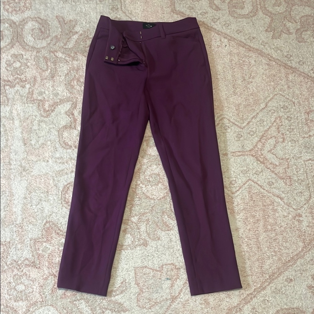 White House Black Market Purple Trousers Straight Leg